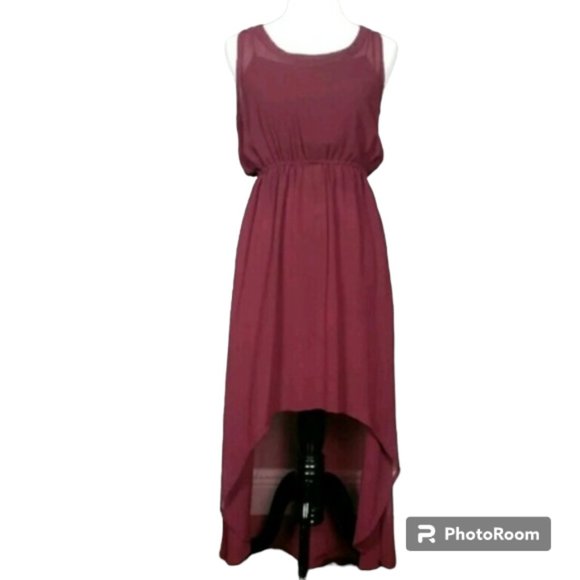 Maroon High Low Dress Size Small - Picture 1 of 3